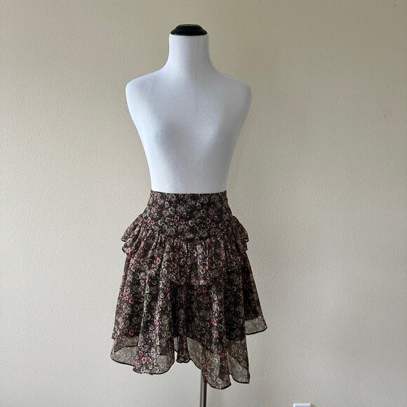 Walter Baker Becca Ruffled Floral Mini Skirt Size 4 - Picture 1 of 12